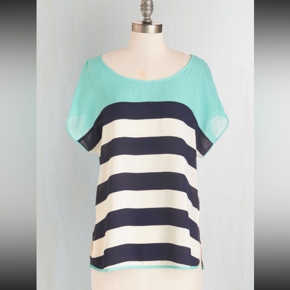 Modcloth Seaside at Sunrise Blouse